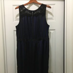 NWT Loft dress.  Black & Blue. Size 14